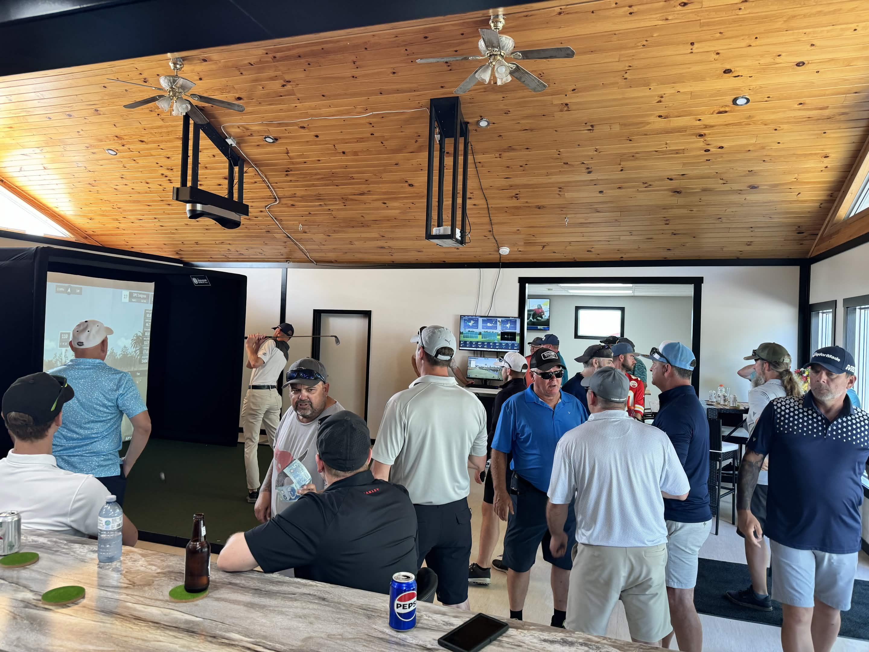 Golf simulator in action